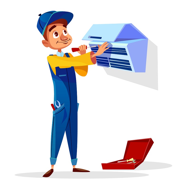 Air conditioner repair illustration